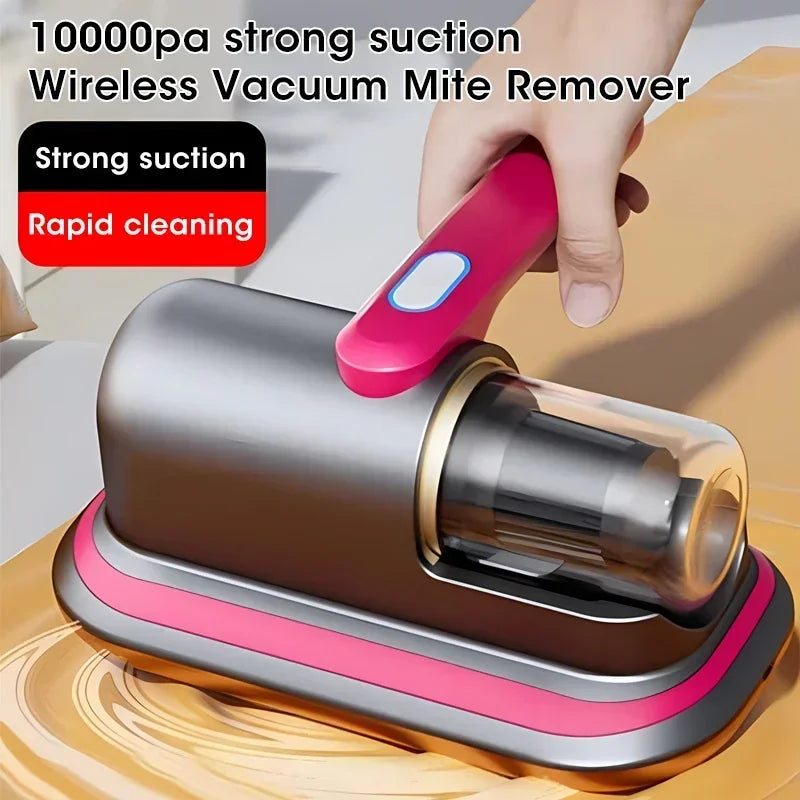 10Kpa New Mattress Vacuum Mite Remover Cordless Handheld Cleaner Powerful Suction for Cleaning Bed Pillows Clothes Sofa